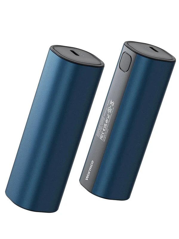 Warmco Handwärmer Elektrisch 2 Stück, 10000mAh Taschenwärmer Wiederverwendbar, USB Powerbank, Elektrischer Handwärmer 3 Wärmestufen, Männer und Frauen, Geschenke für Outdoor, Golf, Camping