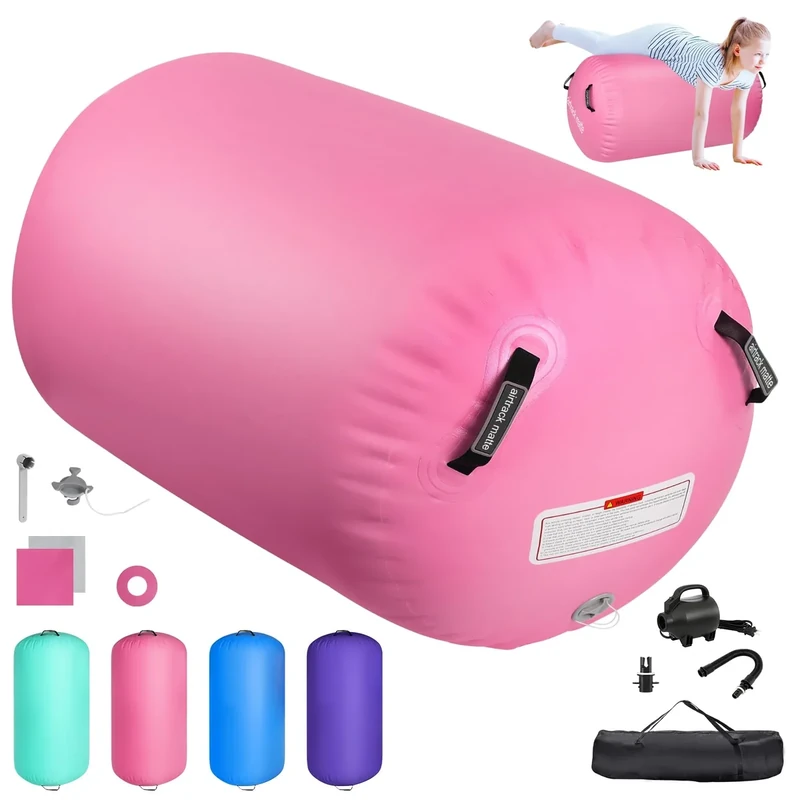 Airtrack Matte Aufblasbare Air Rolle, 100/120cm Gymnastik Tumbling Yoga Matte, Fitnessrolle