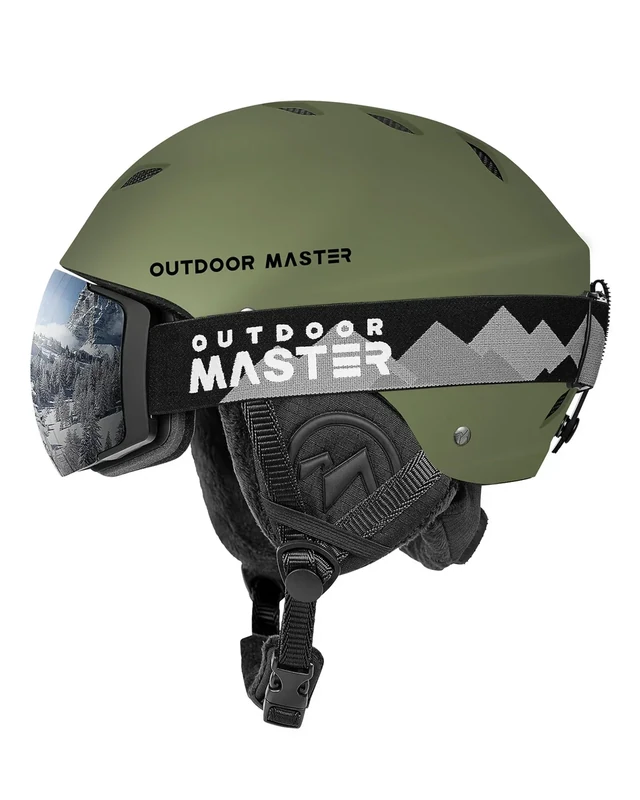 OutdoorMaster Skihelm Set,Kelvin Skihelm mit Skibrille PRO - Snowboard Helm Set für Männer, Frauen & Jugend