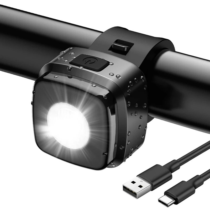 Akdomart LED Fahrradlicht Vorne, USB Aufladbar mit 600mAh Akku, Fahrradbeleuchtung StVzo zugelassen, Fahrradlampe Vorne IPX5 Wasserdicht Fahrradlicht Kinderfahrrad