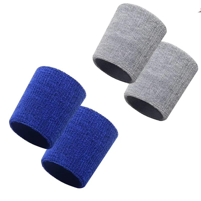 Schweißbänder Handgelenk Sport Wristbands 4 Pack, Saugfähige Handgelenk Schweißbänder für Damen & Herren，Fitness Arm Schweißband，Sport Schweißband Armband Weiche Baumwolle für Handball Fußball Tennis