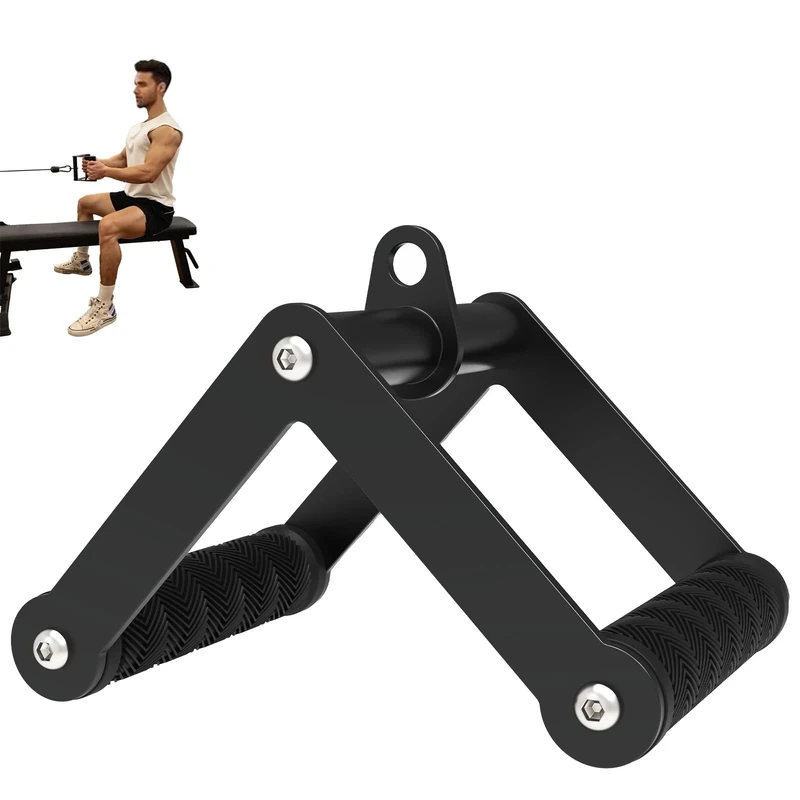 Fitarc Doppel D Rudergriff Kabelzug Zubehör fürs Fitnessstudio, Rutschfester V Griff Aufsatz für Home Gym Geräte, T Bar Rudergriff für Rückentraining, Latzug Zubehör und Kabelmaschinen Aufsatz - Image 1