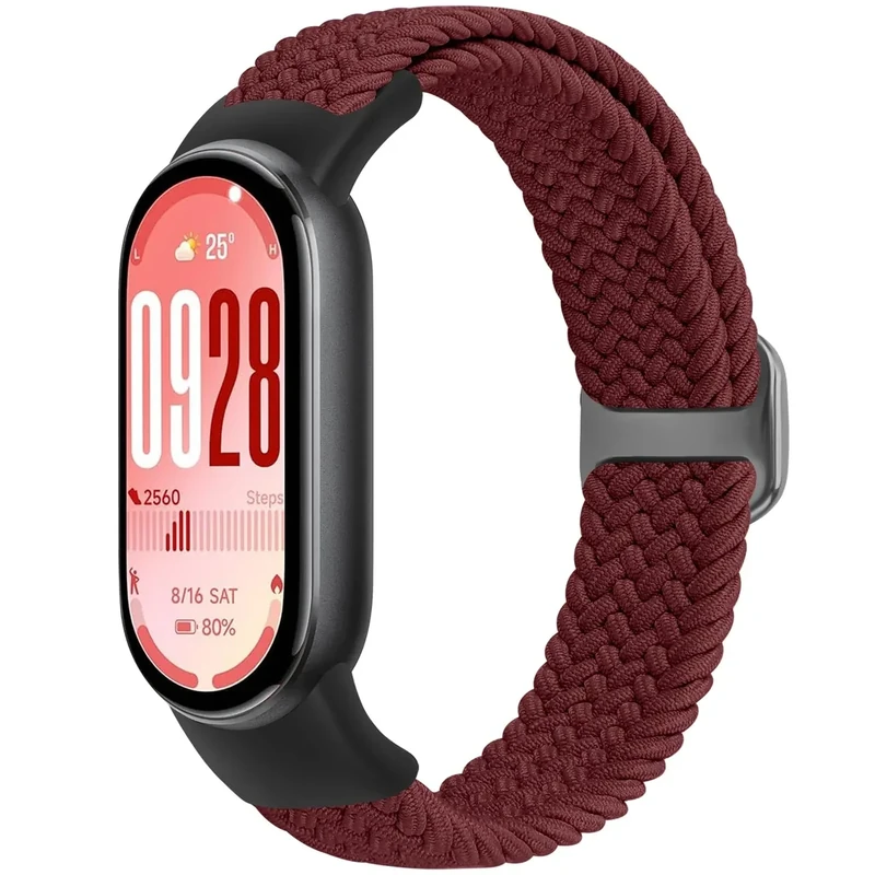 Bcuckood Geflochtenes Armband Kompatibel mit Xiaomi Smart Band 10/9/8, Elastisches Uhrenarmband Solo Loop Nylon Dehnbares Ersatzarmband für Xiaomi Smart Band 10/9/8 für Damen Herren