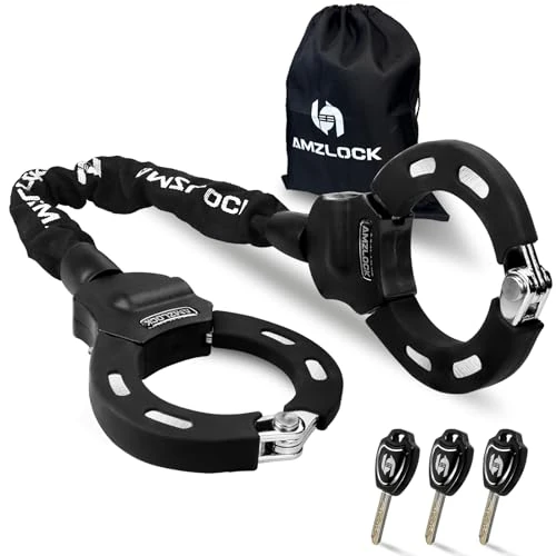 Rollerschloss, 5/16 Zoll, robustes Kettenschloss, 74,9 cm, Diebstahlschutz, Stahl, Sicherheitsschloss mit Kordelzug, für Elektroroller, Fahrrad, Motorrad, Zaun, Tor
