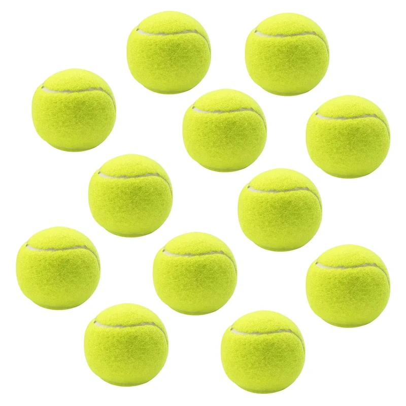 MeoZynxadril 12 Stück Tennisbälle, Freizeit Tennisbälle, Tennisball Hund, Tennisbäll Kinder, Tennisball Anfänger, mit Mesh Tragetasche, für Tennis Unterricht, Ballmaschinen und Hunde Spielgerät