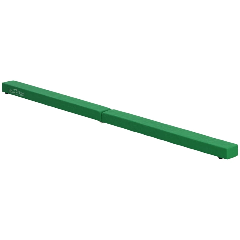 HOMCOM Schwebebalken 210cm Faltbar Gymnastik Balance Beam für Kinder und Erwachsene Balken Turnen Gymnastikbalken, Trainingsgeräte Balancierbalken für Zuhause Fitness Training Turnen, Grün