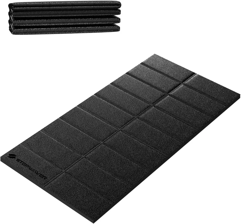 Stepwaver Bodenschutzmatte Laufband, Laufmatte Für Teppich & Hartböden, Laufband Matte Schalldämmend, Hochdichte, Faltbare Unterlegmatte Für Fitnessgeräte, Bike & Elliptical 182.9L x 81.3B x 0.6D cm
