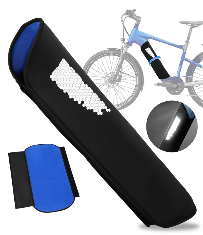 Bixury Ebike Akku Schutzhülle, E-bike Akku Schutzhülle für Integrierte Rahmenakku 28-40 CM Umfang, E Bike Akku Schutzhülle vor Kälte & Staub für Bosch E Bike Zubehör Rahmenakku Fahrrad Abdeckung
