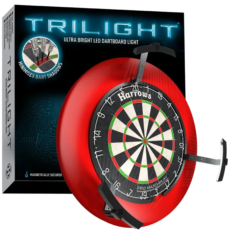 Harrows Trilight Dartboard Licht I Sportlich entwickelte LED-Dartboard-Beleuchtung I Passt auf alle Standard-Dartboards I Keine Schatten, Dart-Licht I Surround, Schrank kompatibel