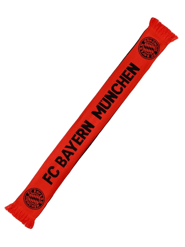 FC Bayern München Strickschal Unisex (Rot/Schwarz) I Weicher Schal mit Fransenoptik für Damen & Herren im Winter I Offiziell lizenziert