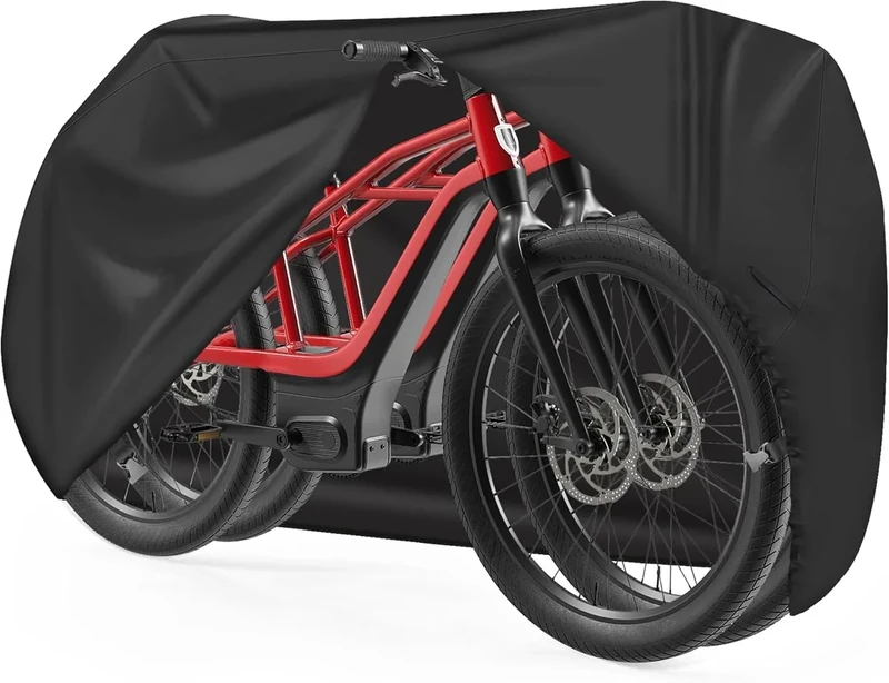 Zettum Fahrradabdeckung für 2 Fahrräder - Fahrradgarage für die Aufbewahrung im Freien Wasserdichtes Outdoor & Heavy Duty, 600D PU Beschichtung Fahrrad Regenschutz für 2 Fahrräder