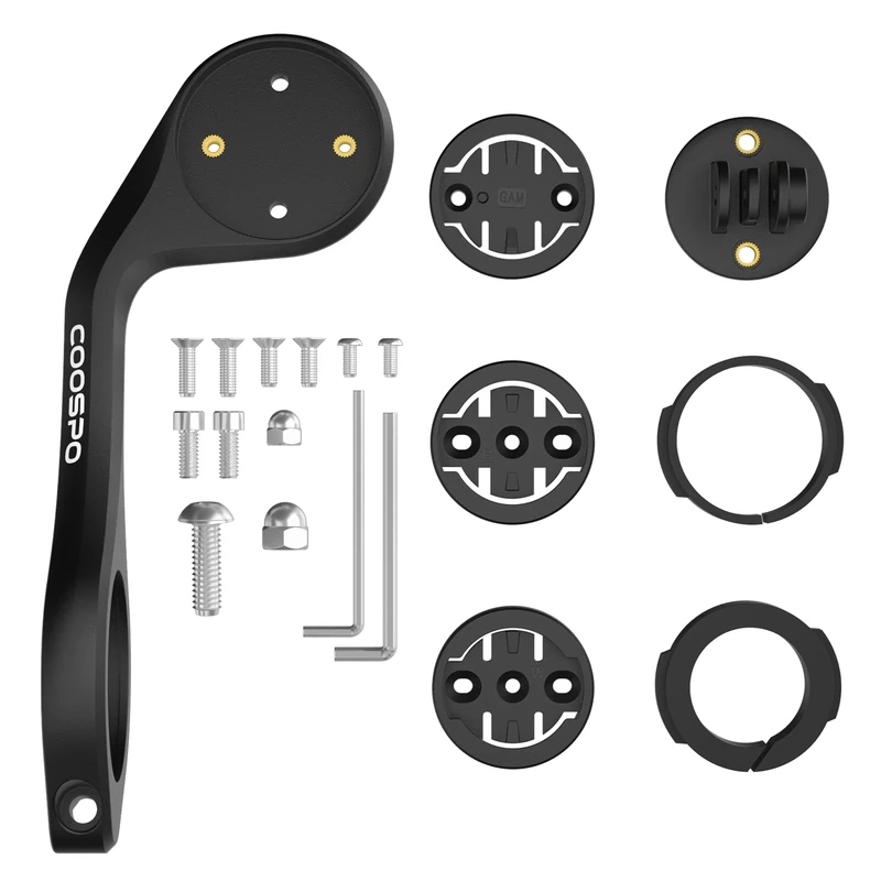 CooSpo Fahrradcomputer Halterung, Schnellspanner Halterung für Garmin, Wahoo, Bryton, Fahrradcomputer, Kompatibel mit gopro, Out Front Radcomputer erweiterte Halterung