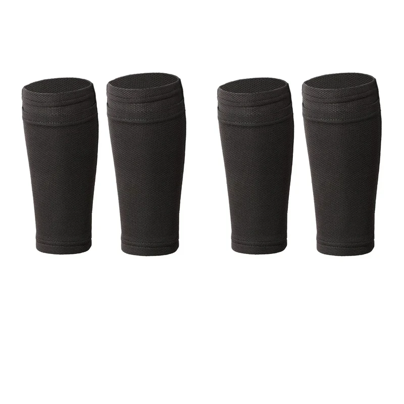 2 Paar Fußball Schienbeinschoner Socken,Anti-Rutsch Ärmel Schienbeinschonerhalter Stutzenhalter Fußball Socken für Kinder Erwachsene Anfänger(Schwarz)