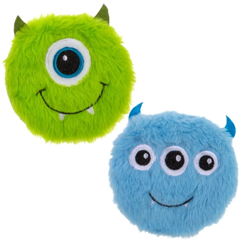 Set Handwärmer Taschenwärmer mit Strickhülle oder Fleeceüberzug, Fingerwärmer gegen kalte Hände im Winter (Monster Grün & Hellblau, 2 Stück Set)