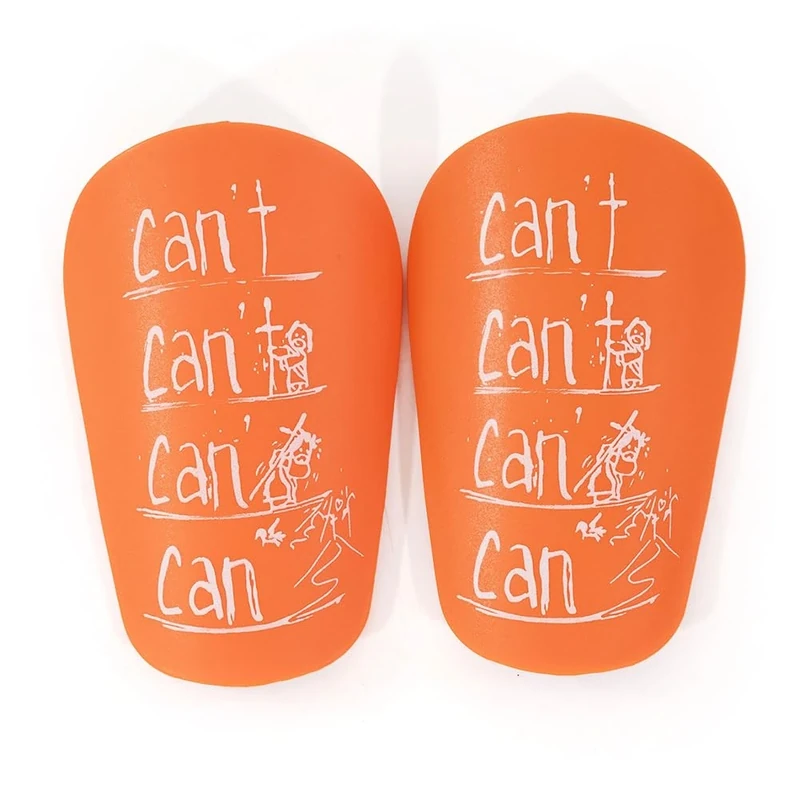Zinueen Kleine Schienbeinschoner für Fußball - 2 Stück Mini Schienbeinschoner, Schutzausrüstung für Männer, Frauen, Kinder & Mädchen (Orange, 8 * 5CM)