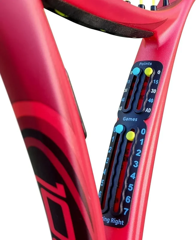 Scoring Right Tragbarer Tennisschläger und Padel-Scorekeeper, leicht zu montierende kleine Punkteplatte, um Punkte, Spiele und Sätze zu halten, Leichter Mini-Punktehalter, 1,9 g, Schwarz, 2 Stück