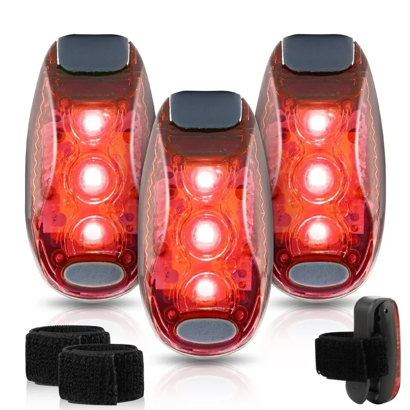 GBKDQQ LED Blinklicht Schulranzen 3er Set, Clip Sicherheit Licht Blinklicht für Kinder, Reflektoren Schulranzen Kinderwagen Licht Lauflicht Rucksack Leuchtanhänger Jogger Laufen (Rot)