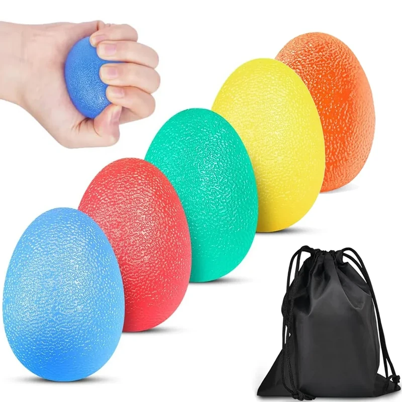 5 Stück Handtrainer Ball,5 Stüfe Antistressball,Bis zu 35KG Anti Stress Ball, Knetball Für Hände Therapie,Handtrainer Fingertrainer Für Die Hand,Finger Training, Griffstärkung,Lindert Stress (5 PCS)