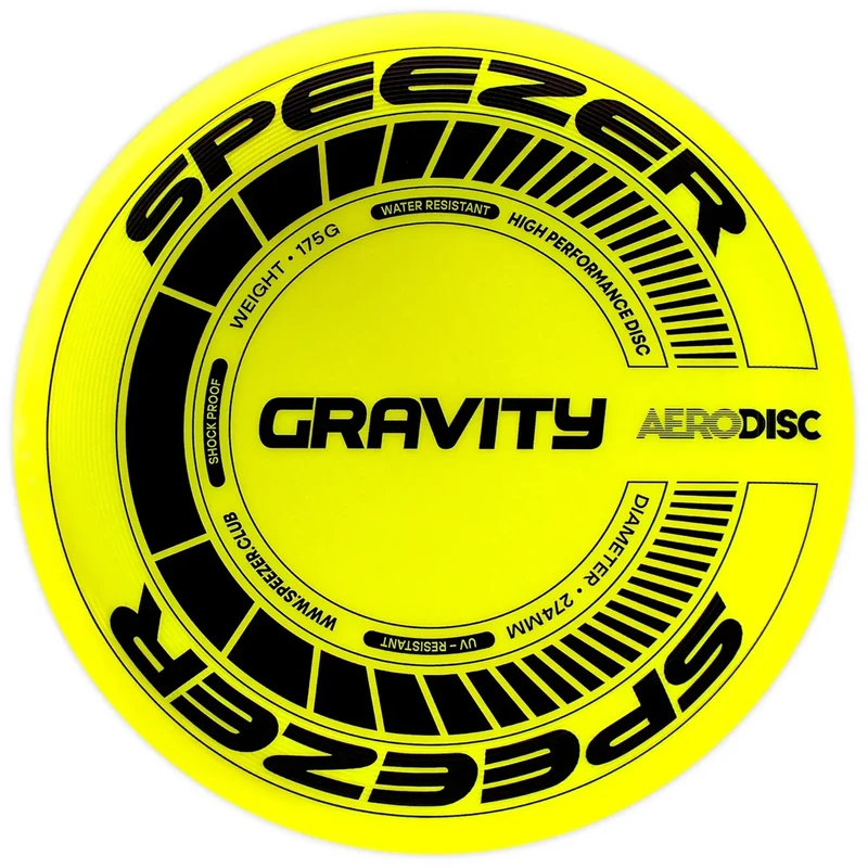 SPEEZER® Gravity Frisbee 175g - die neon gelbe Profi Wurfscheibe ist das Outdoor Fun-Sport Spiel - Frisbee-Scheibe für Kinder Erwachsene - Ultimate Flying Disc Strandspielzeug Frisbee-Ring Wurfring