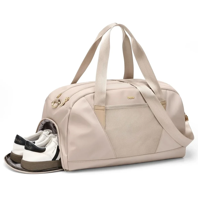 VNINE Reisetasche Sporttasche Damen，Leichte Handgepäck Tasche Weekender Bag Schwimmtasche Wasserdicht Travel Bag Duffle Bag Fitnesstasche Trainingstasche Frauen für Reise Gym