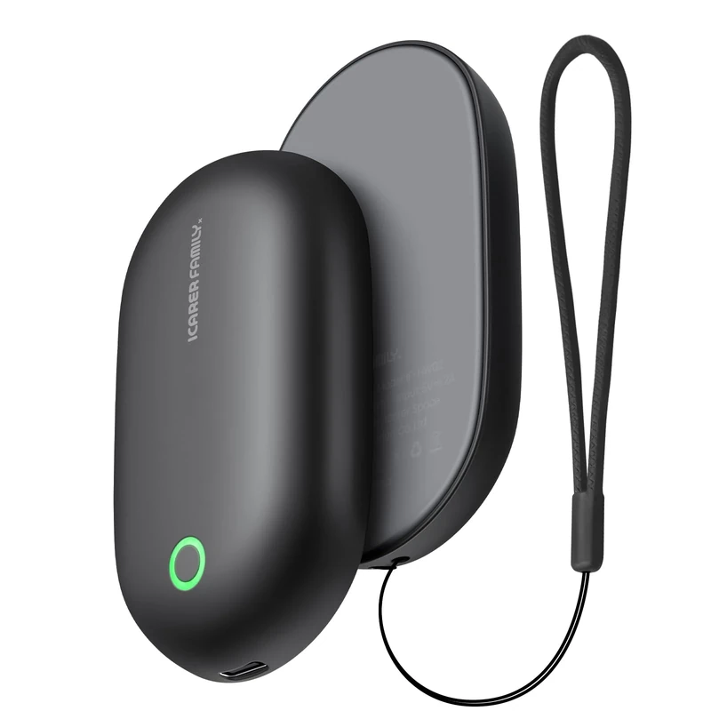 Handwärmer Elektrisch 2er-Set – Magnetisch Teilbar & Schnell Aufheizend, Wiederverwendbarer USB Taschenwärmer Aufladbar mit Lanyard, Kompakter Elektrischer Handwärmer für Outdoor & Kinder im Winter