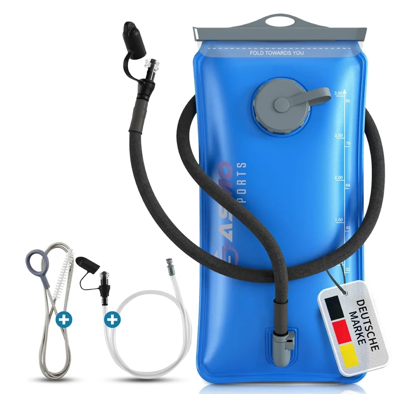 SASMO® Trinkblase 3l | mit isoliertem Trinkschlauch & Reinigungsbürste
