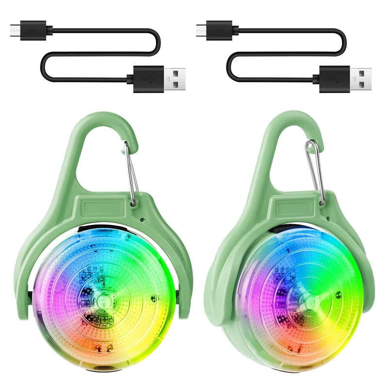 Ainiv 2 Stück LED Blinklicht Schulranzen Sicherheitslicht, 4 Blinkmodis USB Aufladbar Reflektoren Licht für Schulranzen, Sicherheitslicht Anhänger für Wandern Laufen Joggen Haustier Rucksack Kleidung