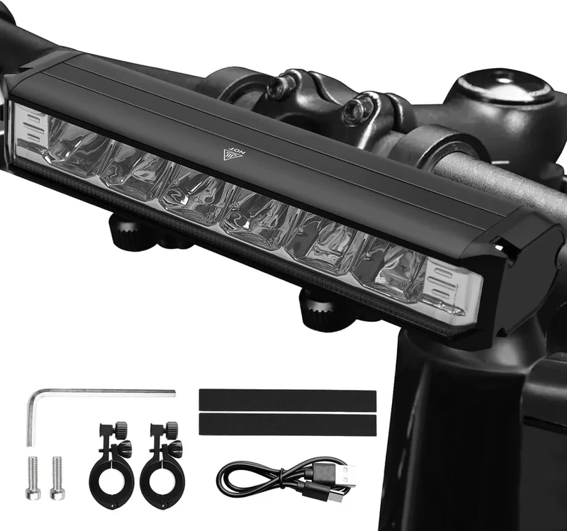 UYHGO 1400Lumen LED Fahrradlicht Vorne, Aluminium Fahrrad Licht, Fahrradlampe USB Aufladbar mit 4000mAh Akku, Fahrradbeleuchtung, Fahrrad Frontlicht, IPX5 Wasserdicht Fahrradleuchte Kinderfahrrad