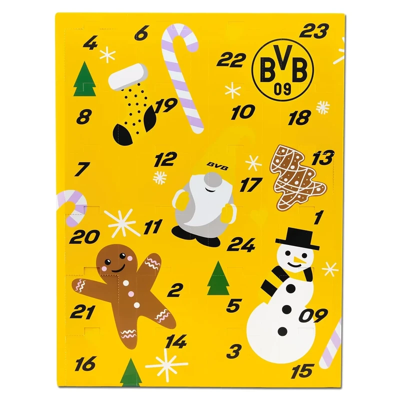 Borussia Dortmund Unisex – Erwachsene BVB Socken Adventskalender 2024, Mehrfarbig, 39-44