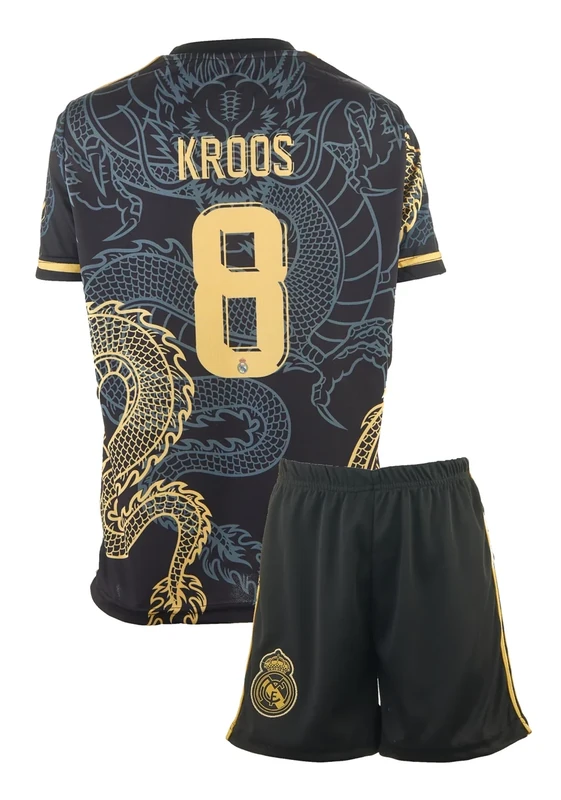 Toni Kroos Dunkelblau Drachen Fußball Kinder Trikot,Spezieller Entwurf, Fussball, Limitierte Auflage, Beschränkte Auflage, Kommen Sie mit Shorts (Dunkelblau,140,kroos)