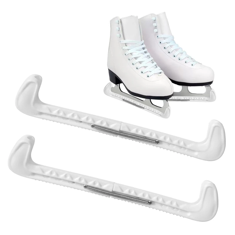 DELAESI Kufenschoner Schlittschuhe Verstellbarer Kufenschoner Eiskunstlauf Schlittschuh Schutz mit Spring Eiskunstlauf Zubehör für Hockeyschlittschuhe