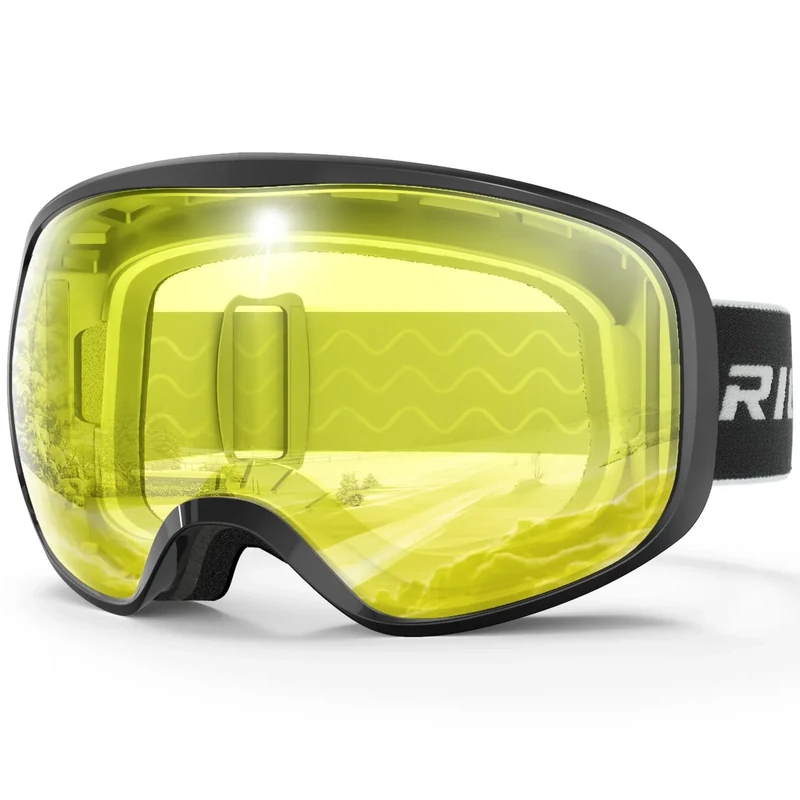 RIOROO Skibrille, Snowboard Brille für Brillenträger Herren Damen Erwachsene Jugendliche Doppel-Objektiv 105% UV-Schutz Kompatibler Helm Anti Fog Skibrillen für Skifahren Motorrad Fahrrad Skaten