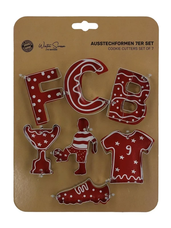 FC Bayern München Ausstechformen 7-teilig Weihnachten I Fußball I Plätzchenformen