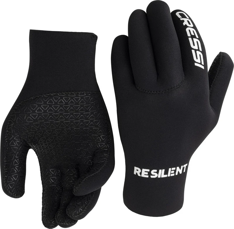 Cressi Resilient Gloves 3mm S - Unisex Ultra Grip Handschuhe aus weichem Neopren Schwarz 3 mm, zum Tauchen, Angeln, Schnorcheln, Surfen, Paddeln, Kajakfahren und Schwimmen, S