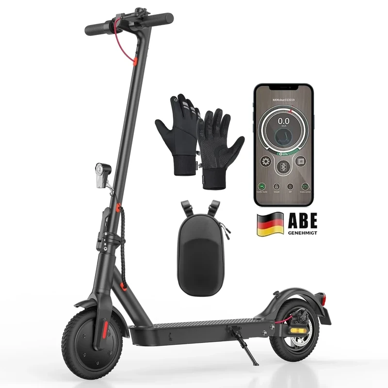 E Scooter mit Straßenzulassung Max 33 km Reichweite, ABE Elektroroller Belastung bis 120kg, LED, 20km/h, 350W Motor,Duales Bremssystem Doppelte Federung Leicht Kompakt & Stabil Eroller Für Pendler