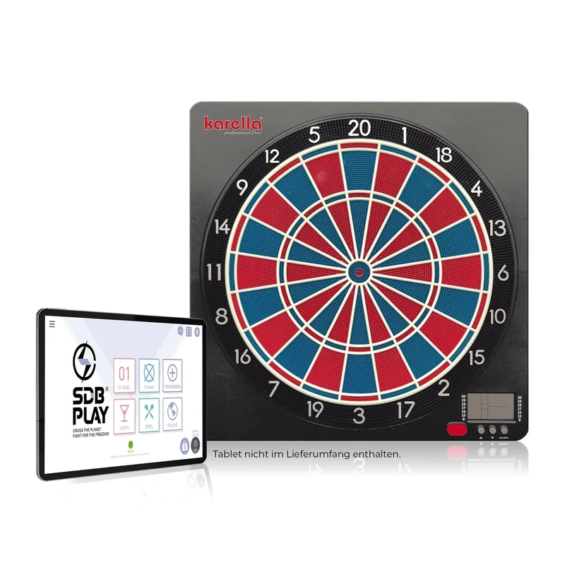 Karella Dartautomat CB-Smart, Testsieger elektronischer Softdartscheiben, modernste Bluetooth Online Funktion, 37 Spiele, Elektronik Smart Dartboard, exakte Turniermaße, Double/Triple 2-Loch Abstand