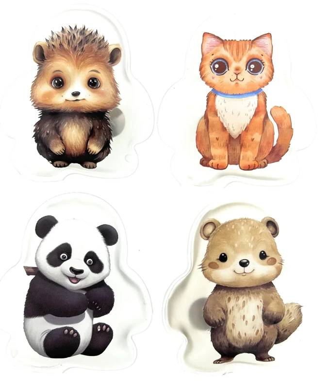 MC-Trend 4er Set Taschenwärmer - Handwärmer mit süßen Kuscheltiere-Motiven