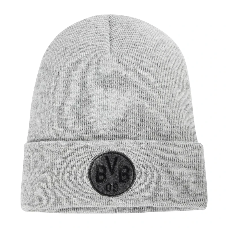 Dortmund Borussia Beanie Wintermütze (DE/NL/SE/PL, Alphanumerisch, Einheitsgröße, grau)
