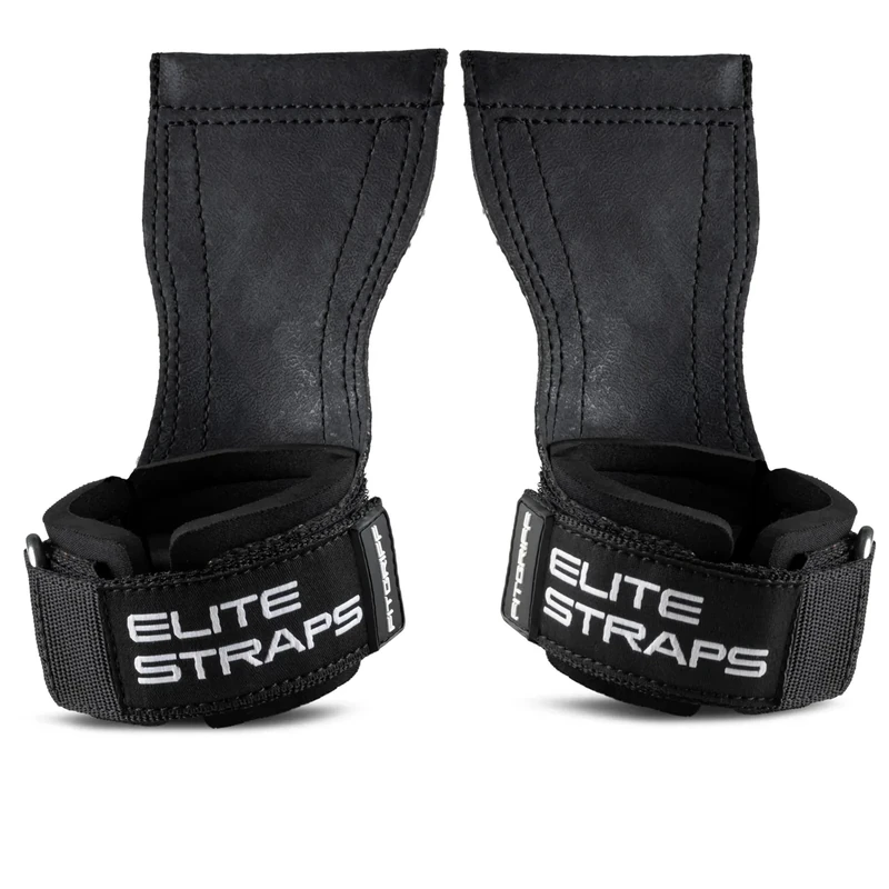 Fitgriff® Elite Straps 2.0 - Zughilfen mit Gummi-Pad für Krafttraining - Bodybuilding, Fitness, Gym - Lifting Straps - für Frauen und Männer (Schwarz, M/L) - Image 1