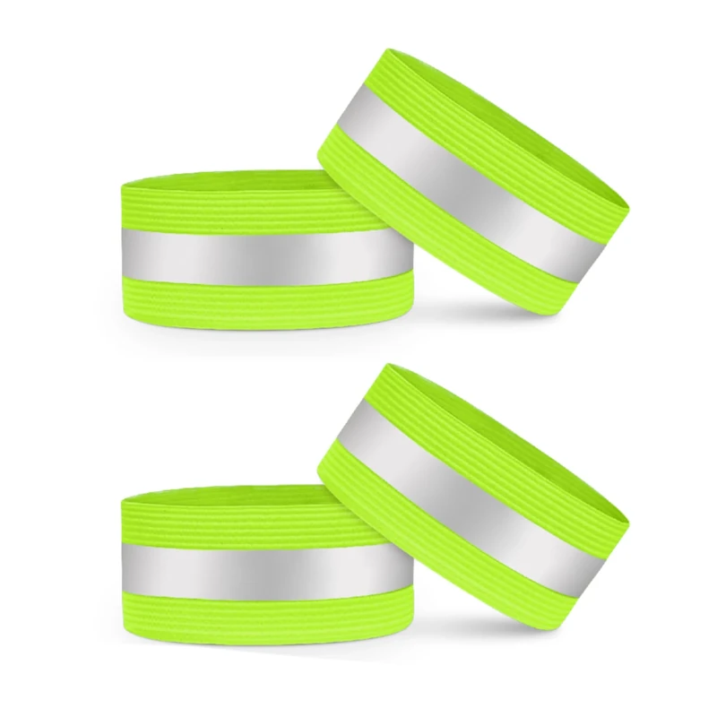 VERY IMPORTANT RUNNER - Reflektierende Armbänder - Elastisches Reflektorband mit 8 cm verstellbarem Verschluss & 2 cm Reflexstreifen - 360° Sichtbarkeit für Arme, Beine & Knöchel (Neon, 4 Stück)