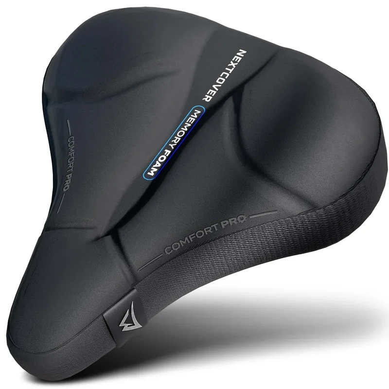 NEXTCOVER® Fahrradsattel Überzug CoverPro mit [ComfortGel 3.0] - Ergonomischer Gel Sattelbezug Fahrrad - Sattelüberzug gepolstert I Fahrradsitz Polster für Damen & Herren (City sehr breit)