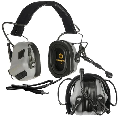 Earmor M32 MOD3 Gehörschutz und Kommunikationskopfhörer, 5. Grau, M32 Plus