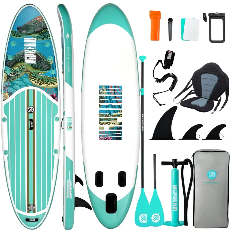 Niphean Stand up Paddling Board mit Sitz und Allem Zubehör, 320cm Paddleboard für Aller Fähigkeitsniveaus, SUP Board 200kg Tragkraft für 2 Personen, Standup Paddle Board for Adults