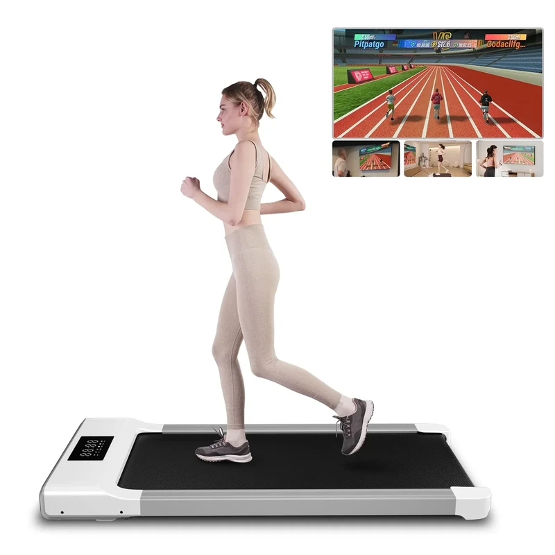 Superun Walking Pad mit Steigung – Laufband mit 9% Automatischer Steigung für Zuhause – 3,0 PS Leise Laufband Schreibtisch 140 kg Breite Lauffläche mit App und Fernbedienung