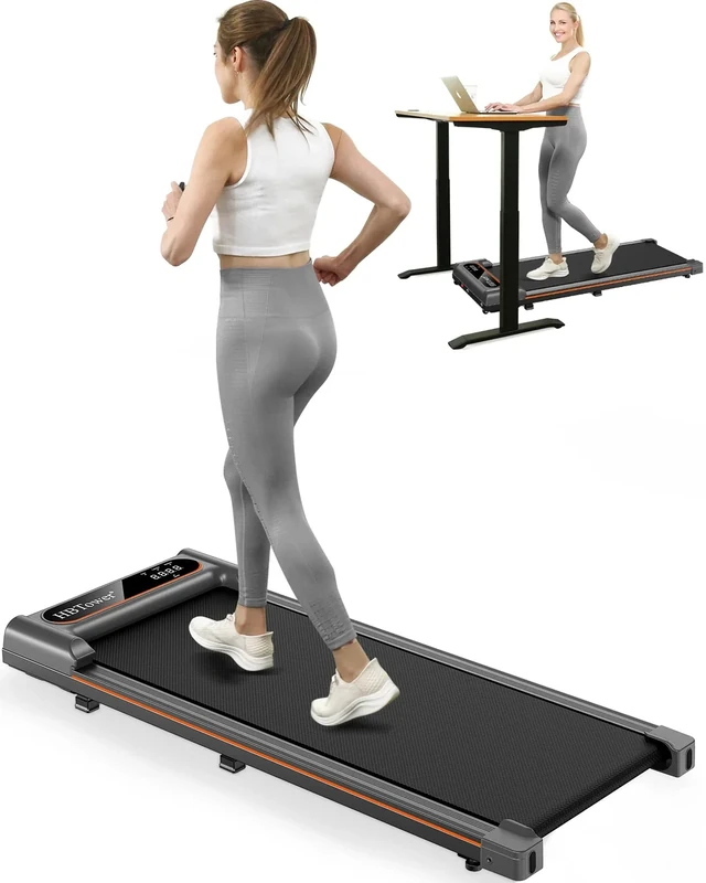 HBTower Walking Pad, Laufband für zuhause, Laufbänder Unter dem Schreibtisch mit Fernbedienung, Treadmill mit LED Anzeige, für zuhause & Büro