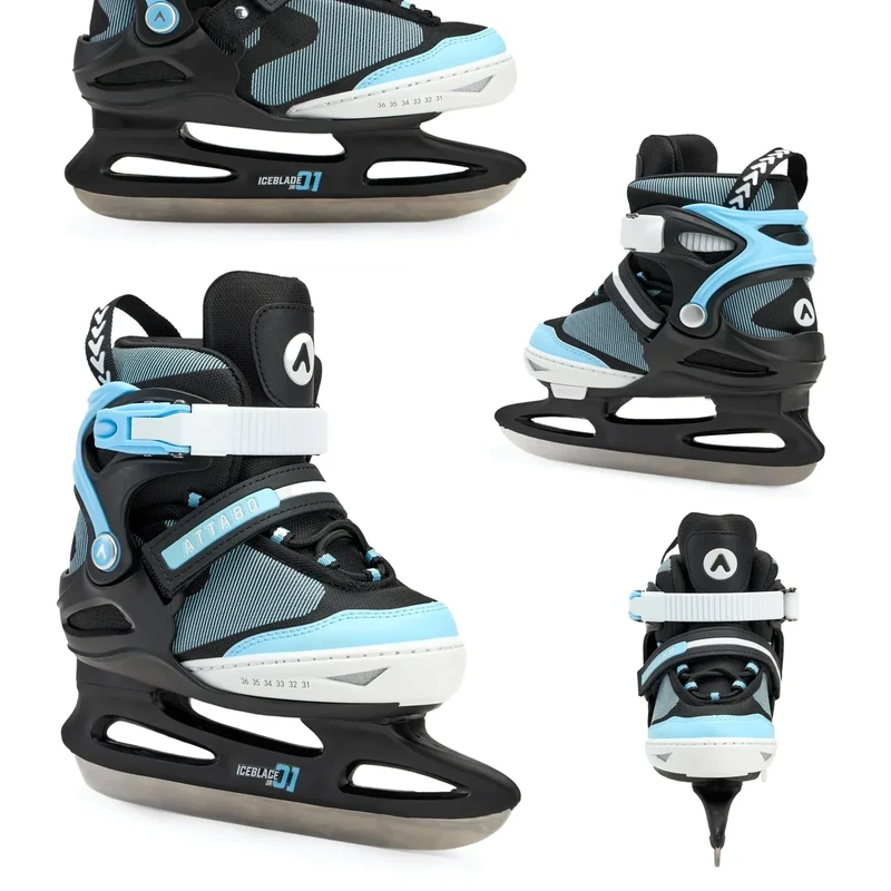 ATTABO Verstellbare Freizeitschlittschuhe für Jungen Zolo in Blau Größe 26-31 EU Kinder verstellbare Schlittschuhe für Anfänger Klettverschluss und Schnallenverschluss Freie Längenanpassung