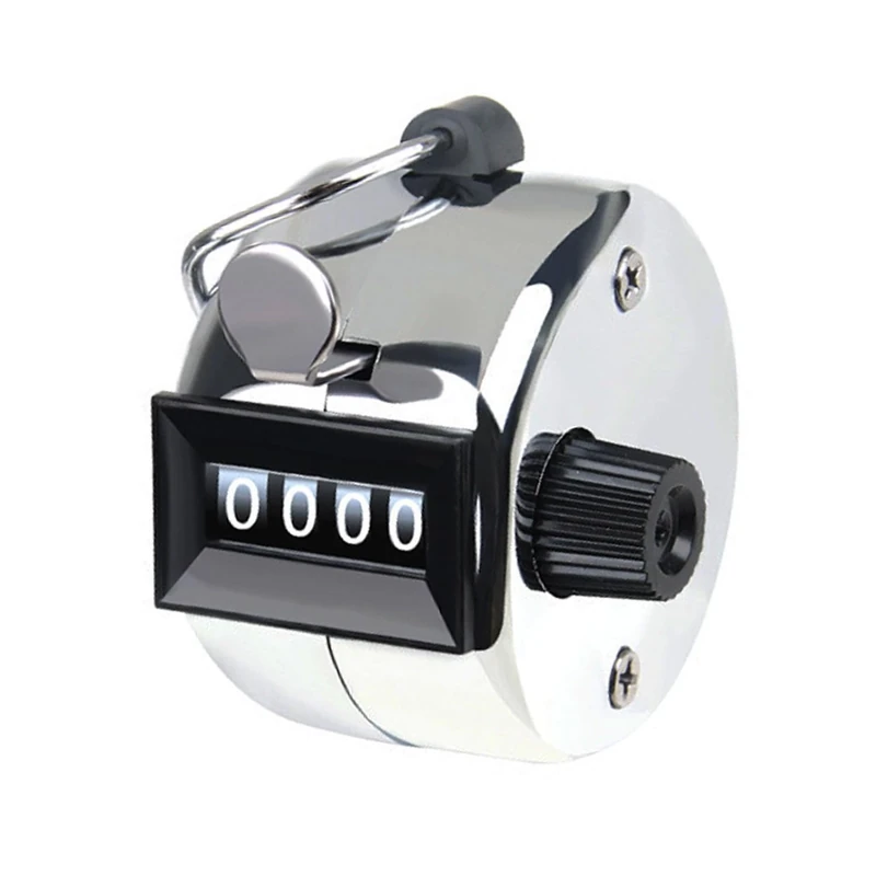 peiqiup Handzähler Zähler, Manuelle Klicker, 4 Stellige Mechanischer Zähler, Für Personenzähler, Golf und Schule Sport, Ohne Batteriebetrieb, Silbrig