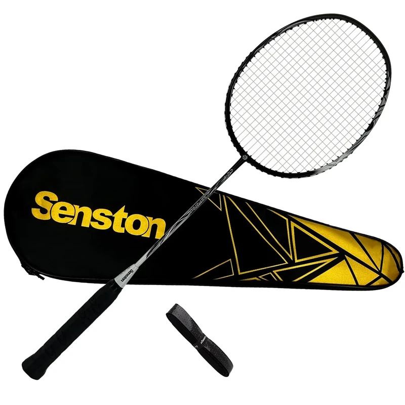 Senston Carbon-Fiber Badmintonschläger Profi 5U Ultraleicht Badminton Schläger Mit Tasche
