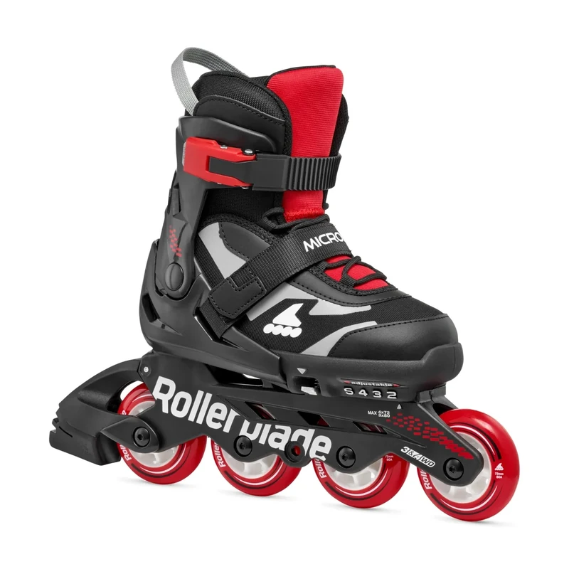 Rollerblade MICROBLADE, Inline-Skates für Jungen, Kinder Urban Skates, Schwarz/Rot, 36.5-40.5