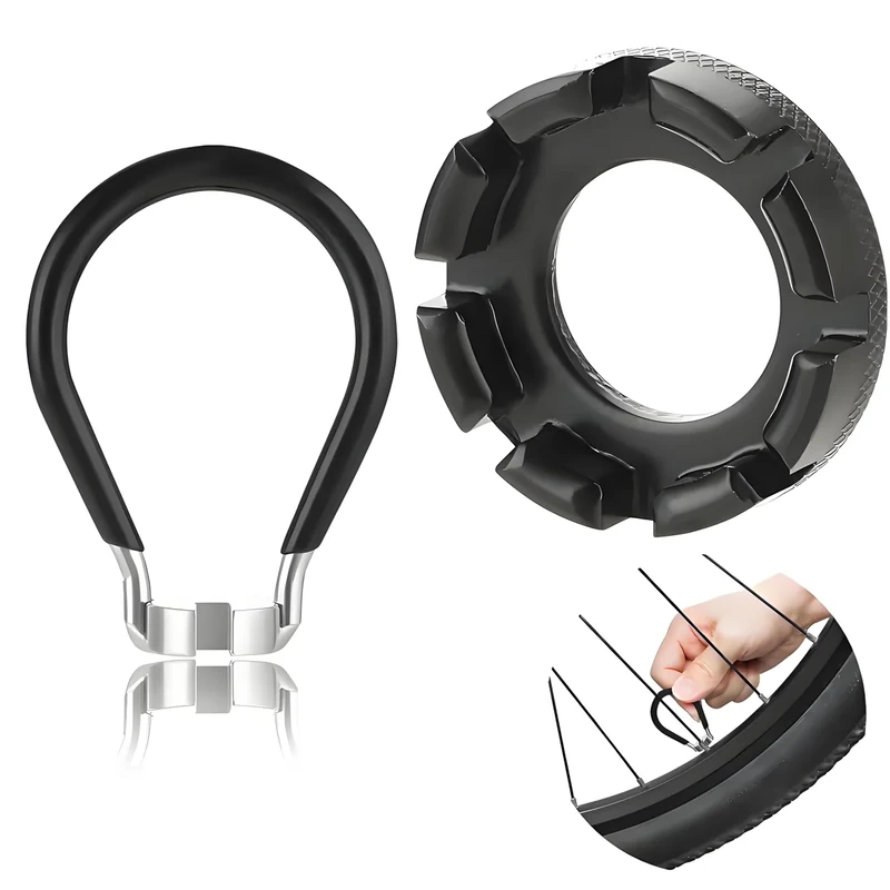 Nokwocy 2 Stück Speichenschlüssel Fahrrad aus Stahl,Universal Speichenspanner für Fahrrad,Fahrrad Speichen Werkzeug für Zentrieren Reparieren 6 Größen 10-15 Gauge Spoke Tool für Fahrrad,Bike